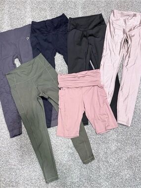 Bundle of Women’s Leggings and one Active Shorts - Assorted Colors & Brands